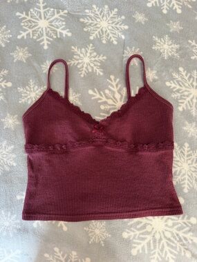 Me to We Ribbed Lace-Trim Cami